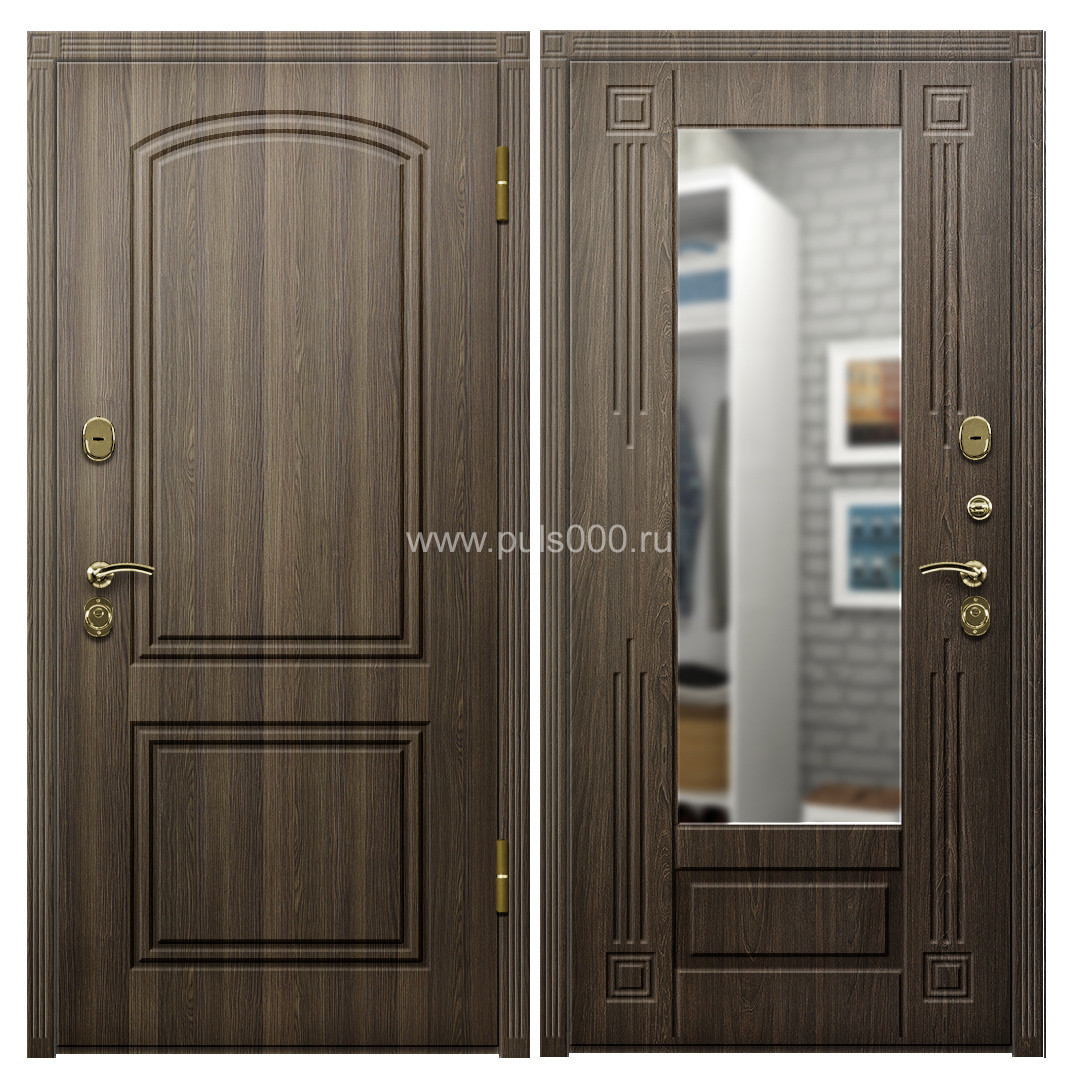Дверь в квартиру металлическая МДФ с зеркалом орех MDF-311, цена 37 050 руб. Дверь в квартиру металлическая МДФ с зеркалом орех MDF-311, цена 37 050 руб.